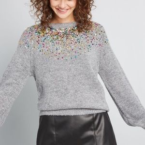 ModCloth Ready for Confetti Sequin Sweater